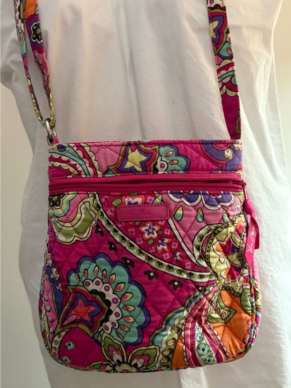 Vera Bradley Pink Paisley Mini Hipster Crossbody